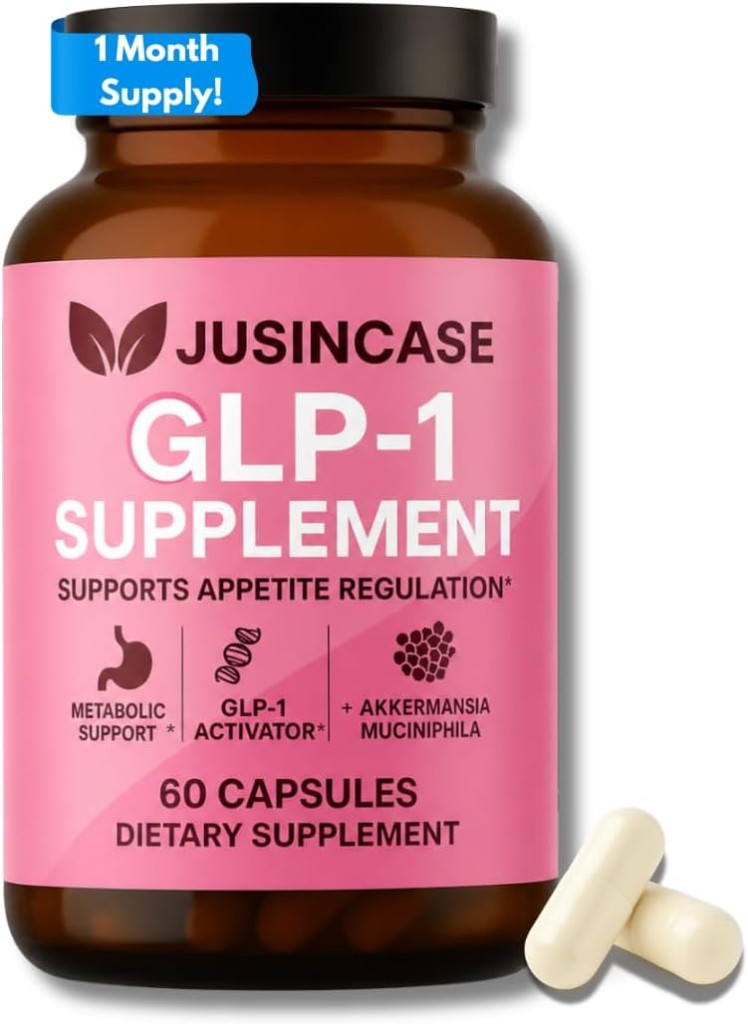 JUSINCASE GLP-1 Supplement bottle — 60 capsules, 1 month supply