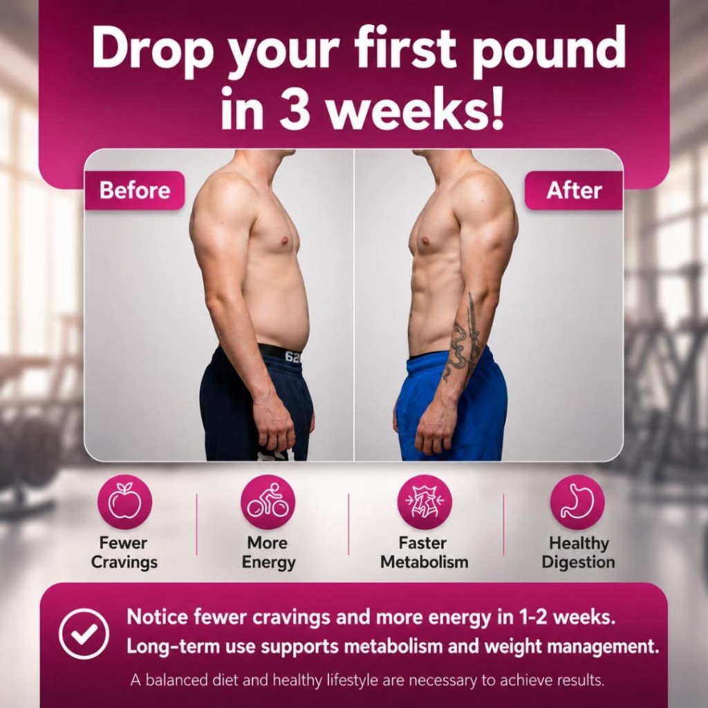 Before and after results — drop your first pound in 3 weeks with fewer cravings, more energy, faster metabolism, and healthy digestion